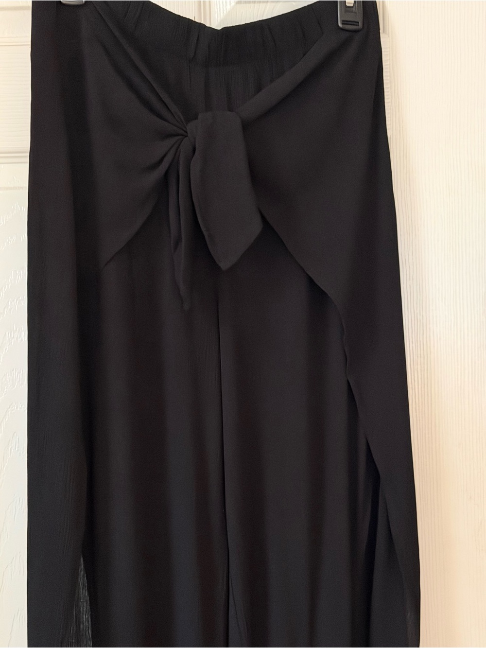 Kona Sol Black Tie-Front Maxi Skirt
